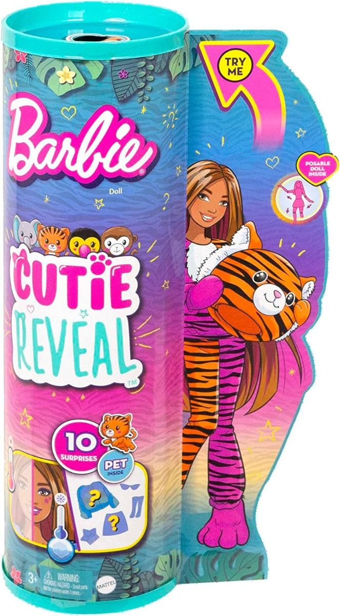 Barbie Cutie Reveal Jungle Series Tiger Doll HKP99