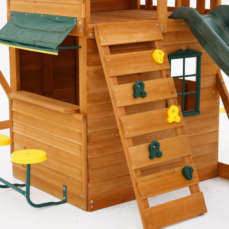 Kidkraft Ridgeview Deluxe Clubhouse Wooden Swing Set / Playset