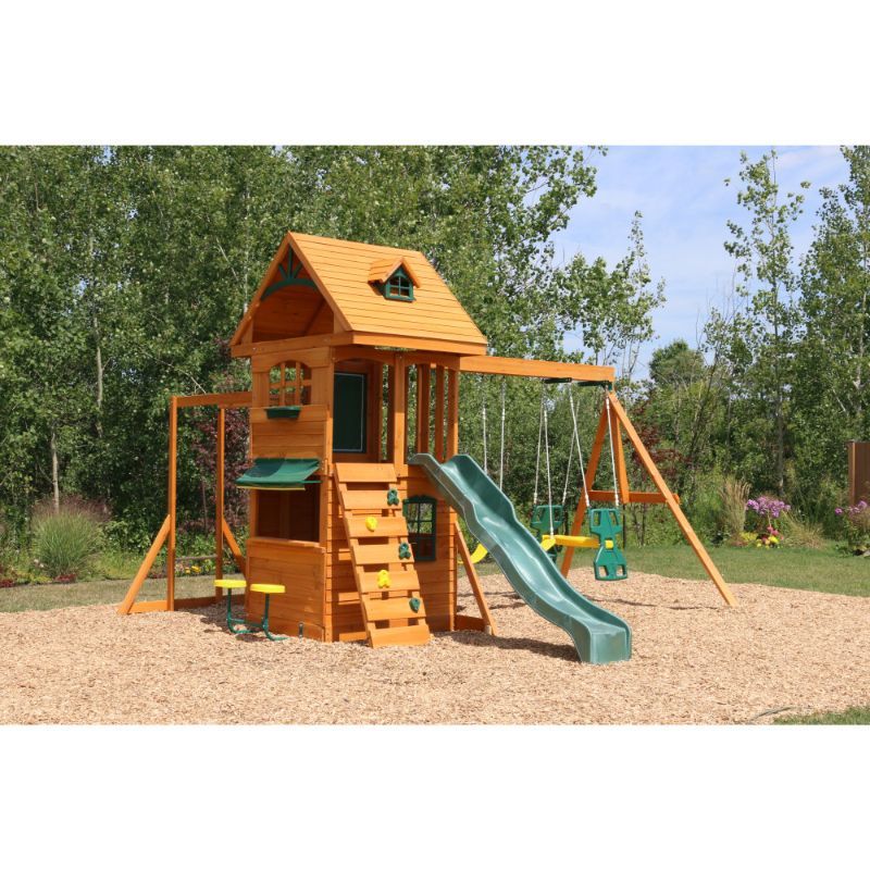 Kidkraft Ridgeview Deluxe Clubhouse Wooden Swing Set / Playset