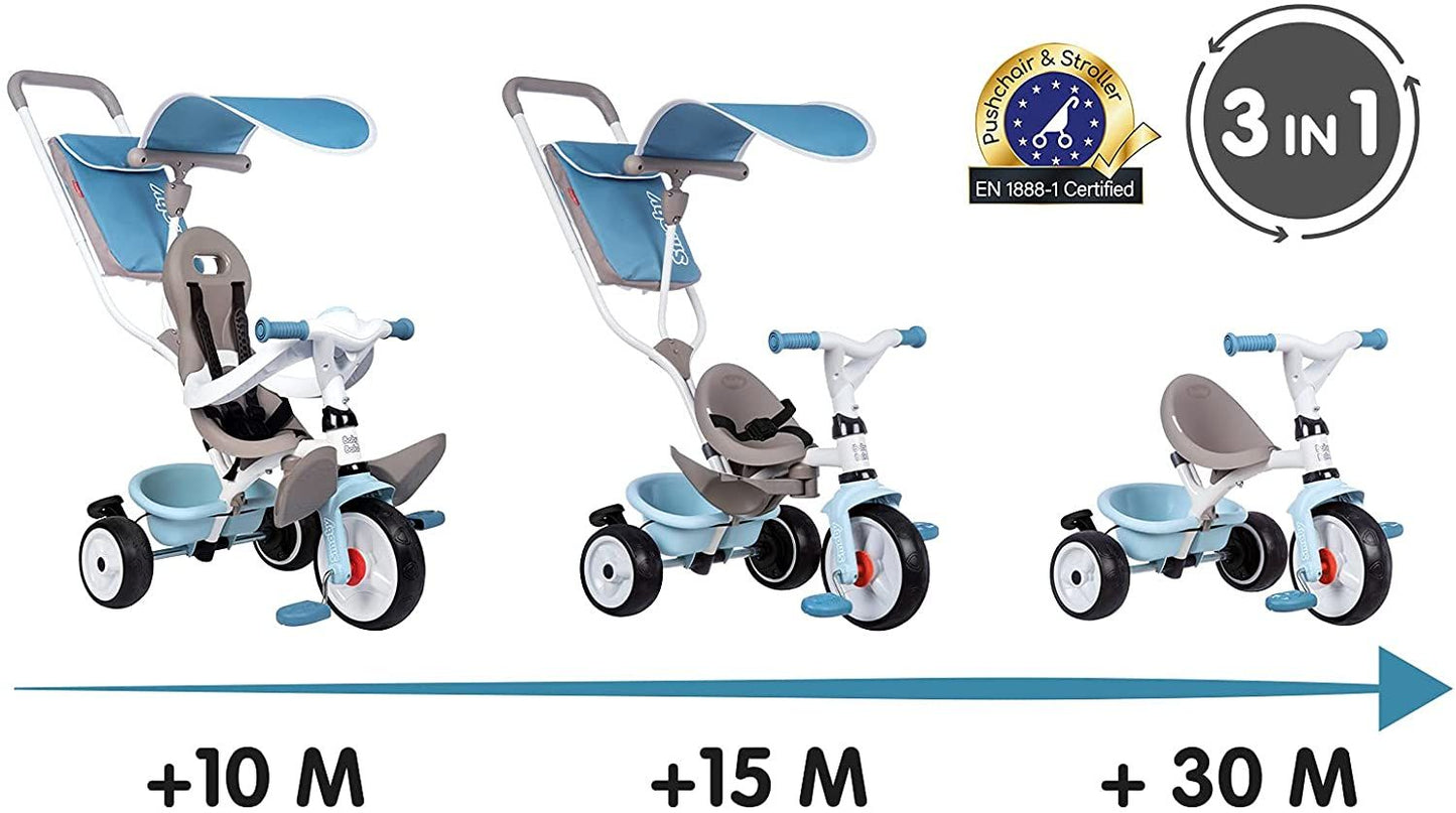 Smoby Baby Balade Plus 3-In-1 Tricycle Blue 7600741400