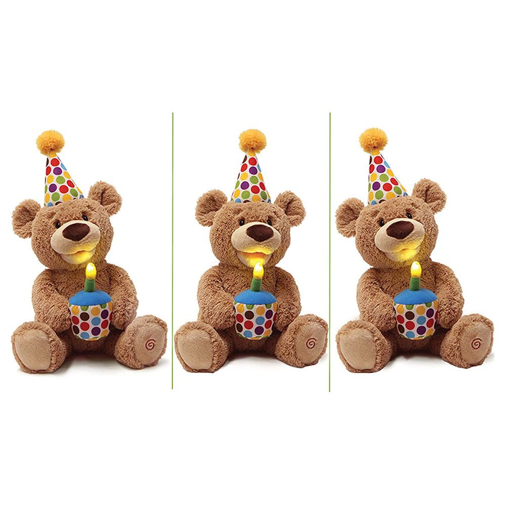 GUND Happy Birthday Teddy Animated Plush 17in 6055576