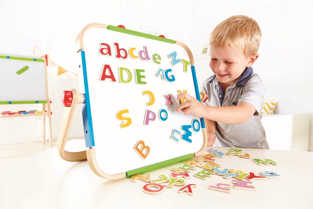 Hape ABC Wooden Magnetic Letters W/ Cloth Bag 52pcs