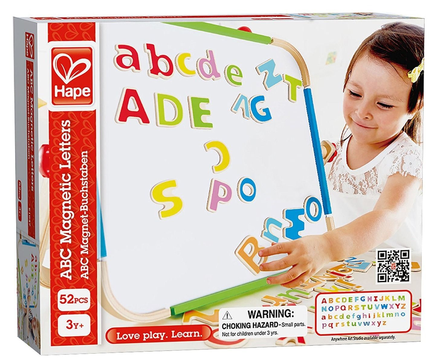 Hape ABC Wooden Magnetic Letters W/ Cloth Bag 52pcs