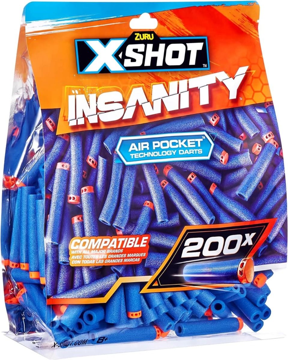 X-Shot 200 Darts Pack Refil Insanity XS-36624